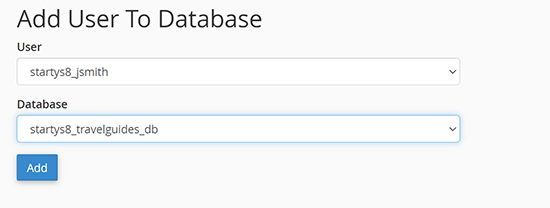 Add user to database Add user to database