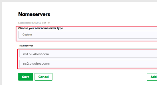 Updating DNS nameservers Updating DNS nameservers
